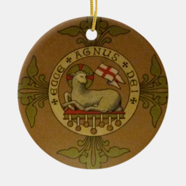 Lamb of God Ecce Agnus Dei Ceramic Ornament (Front)