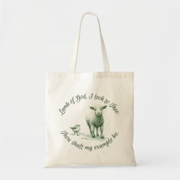 Lamb Of God I Look To Thee Hymn Lyric Tote Bag by YellowSnail at Zazzle