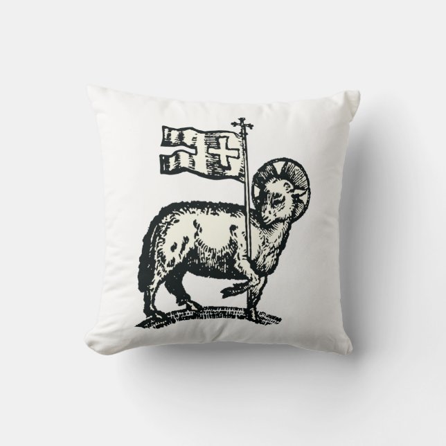 Lamb of God symbol of Christian faith Throw Pillow (Front)