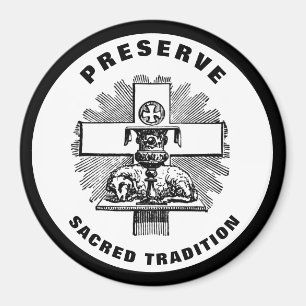 Lamb on Altar Preserve Sacred Tradition Catholic Magnet