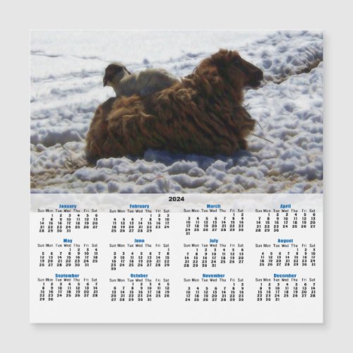Lamb on Sheep 2024 Calendar Card