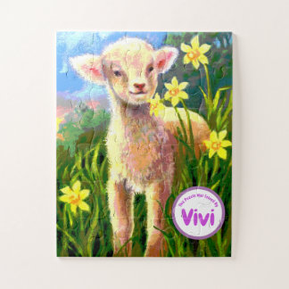 Lamb Personalized  KIds Jigsaw Puzzle