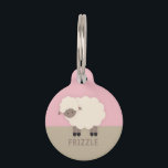 Lamb Pet ID Tag<br><div class="desc">Keep your woolly friend safe with this charming Lamb Pet ID Tag. Adorned with a cuddly sheep illustration set against a soothing pastel background, this tag adds a touch of farmyard fun to your pet's collar. Your pets name is displayed in gentle lettering, signifying the soft, frizzy wool of a...</div>