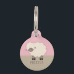 Lamb Pet ID Tag<br><div class="desc">Keep your woolly friend safe with this charming Lamb Pet ID Tag. Adorned with a cuddly sheep illustration set against a soothing pastel background, this tag adds a touch of farmyard fun to your pet's collar. Your pets name is displayed in gentle lettering, signifying the soft, frizzy wool of a...</div>