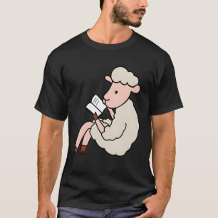 Lamb Reading Books Literature Sheep Reading T-Shirt
