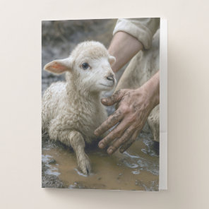 Lamb Rescued By a Shepherd Pocket Folder