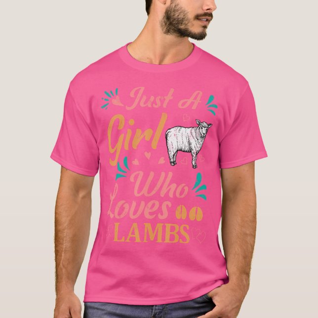 Lamb Sheep Animal Lover Just A Girl Who Loves Lamb T-Shirt (Front)