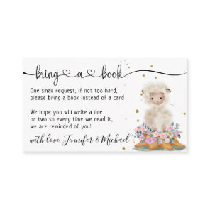 Lamb Sheep Bring a book Enclosure Card