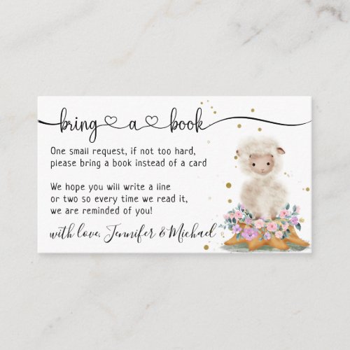 Lamb Sheep Bring a book Enclosure Card