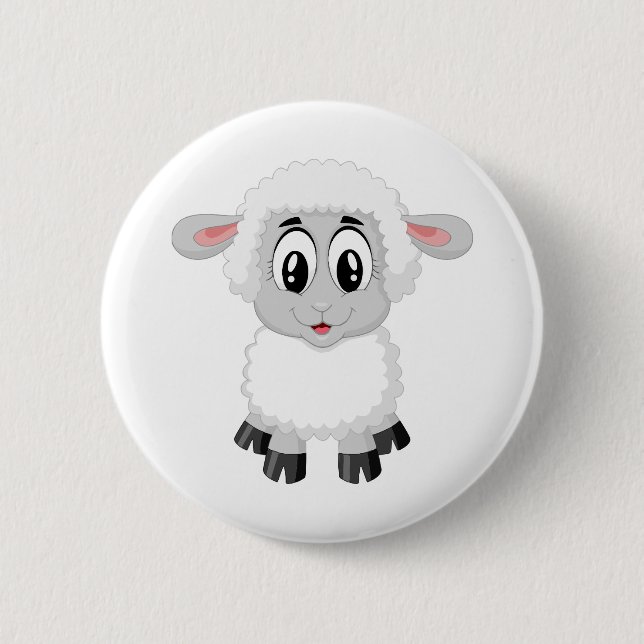 Lamb sheep cute farm animal baby button (Front)