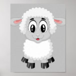 lamb sheep cute farm animal baby poster