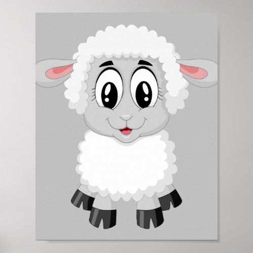 lamb sheep cute farm animal baby poster