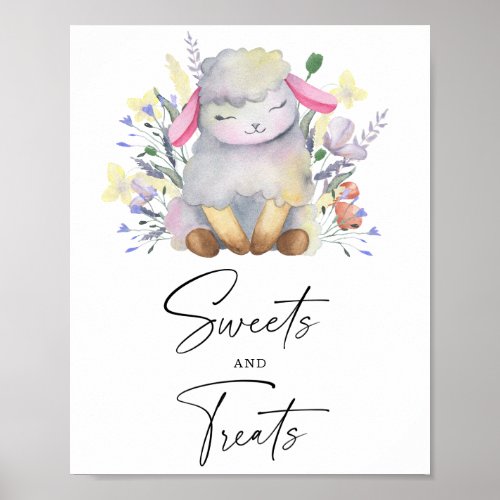 Lamb _ sweets and treats baby shower poster