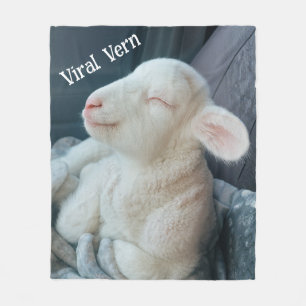 Lamb Viral Vern Sweet Personality Fleece Blanket