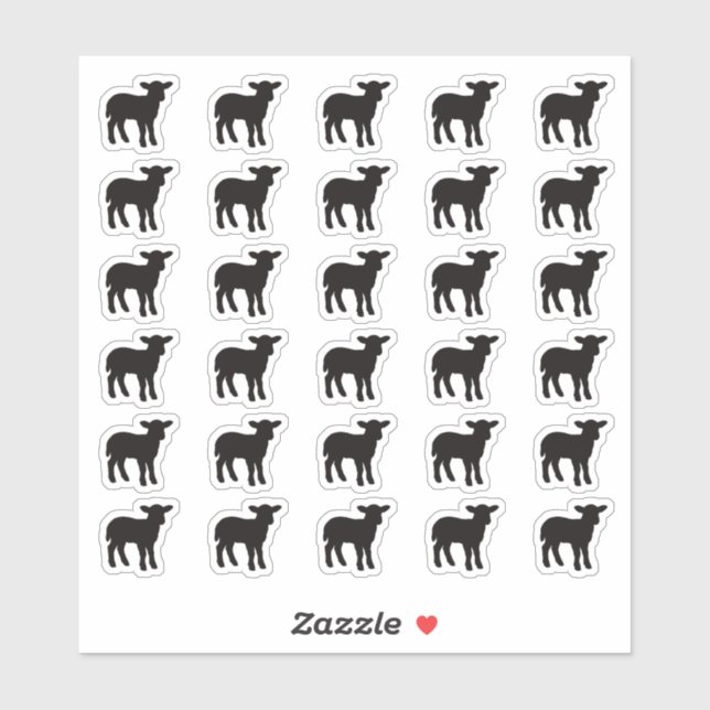 Lamb Wedding Place Card Food Meal Menu Choice Sticker (Sheet)