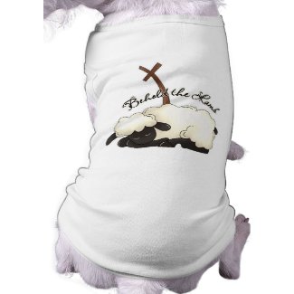 Lamb with crucifix Behold the Lamb petshirt