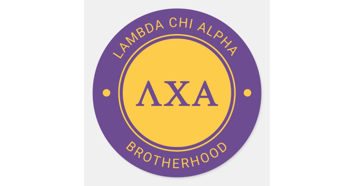Lambda chi alpha badge classic round sticker zazzle