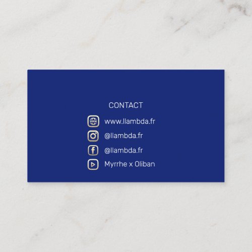 Lambda  Minimal Social Media Logo Blue Navy  Business Card