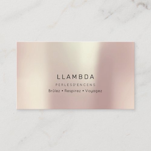 Lambda Rose Pearly Abstract Minimal Silk Business Card