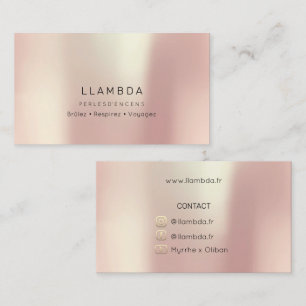 Lambda Rose Pearly Abstract Minimal Social Media Business Card