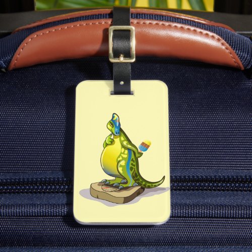 Lambeosaurus Standing On A Weight Scale Luggage Tag
