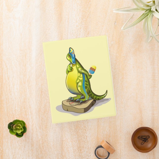 Lambeosaurus Standing On A Weight Scale. Mini Binder (InSitu)