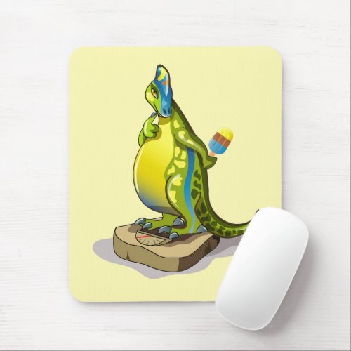 Lambeosaurus Standing On A Weight Scale Mouse Pad