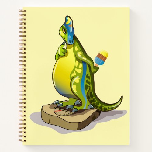 Lambeosaurus Standing On A Weight Scale Notebook