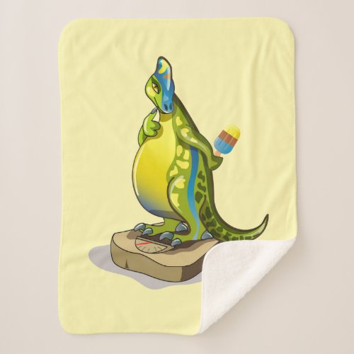 Lambeosaurus Standing On A Weight Scale Sherpa Blanket