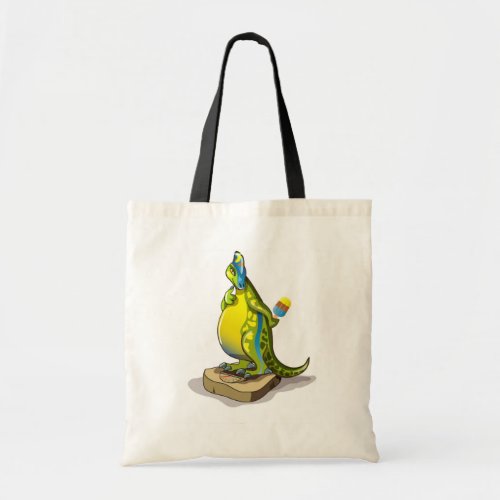 Lambeosaurus Standing On A Weight Scale Tote Bag