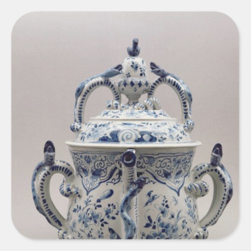 Lambeth Delftware posset pot blue and white Square Sticker