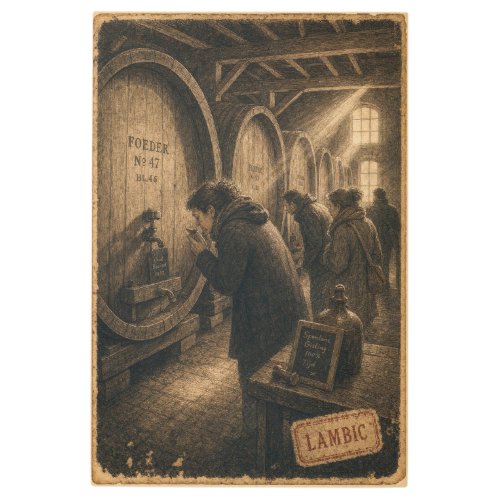 Lambic Tasting Cellar Mood Metal Art Plate