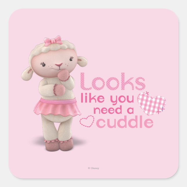 Lambie - Looks Like You Need a Cuddle Square Sticker (Front)