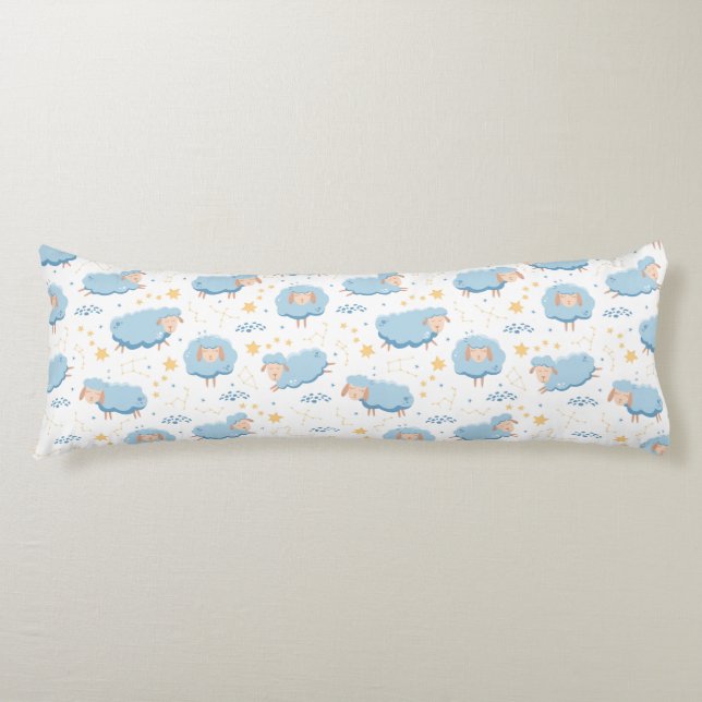Lambs and Stars Body Pillow (Front)