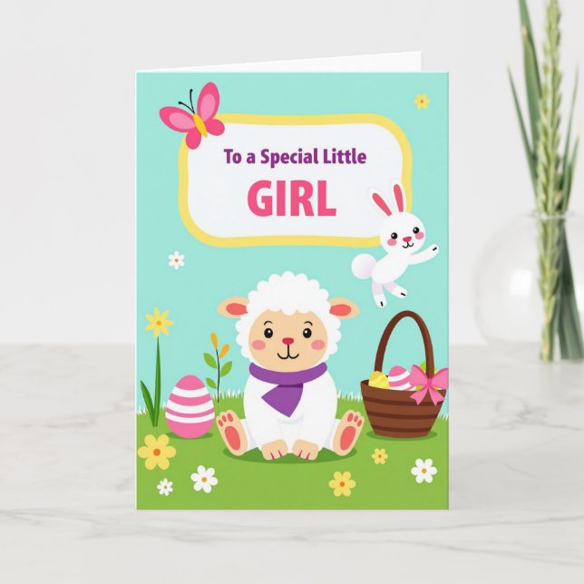 Lambs And Stripes Girl Card (Front)