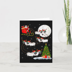 Lambs Sheep Santa Sleigh Flying Funny Magical Chri Card