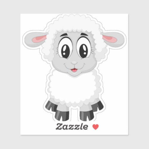 lambsheep cute farm animal baby sticker