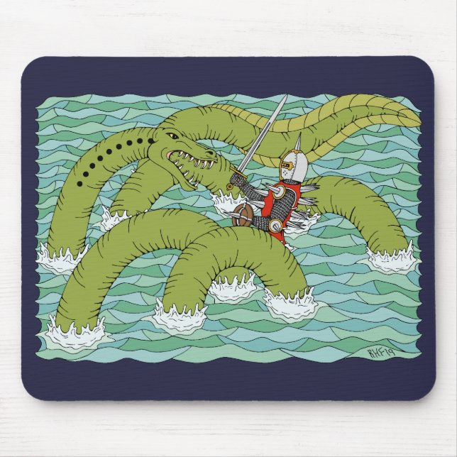 Lambton Worm and Knight Mouse Pad (Front)