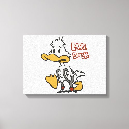 Lame duck cartoon  choose background color canvas print