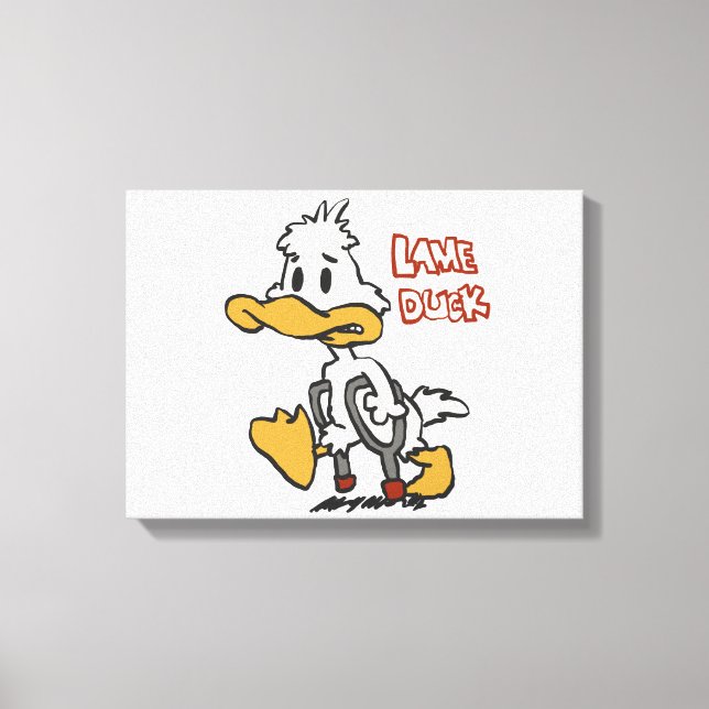 Lame duck cartoon | choose background color canvas print (Front)