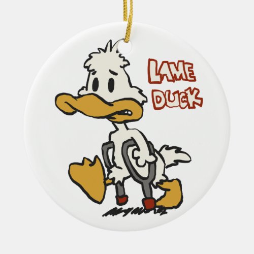 Lame duck cartoon  choose background color ceramic ornament