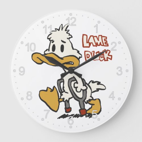 Lame duck cartoon  choose background color large clock