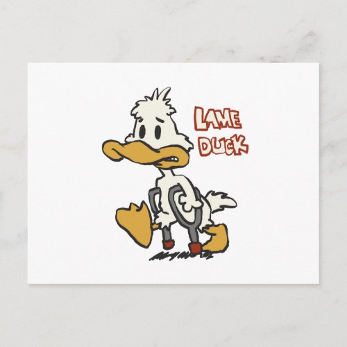 Lame duck cartoon  choose background color postcard