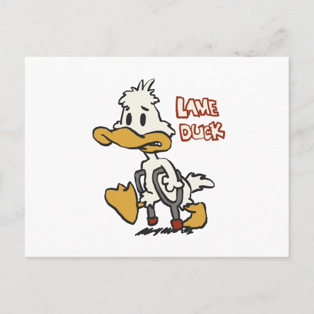 Lame duck cartoon | choose background color postcard (Front)