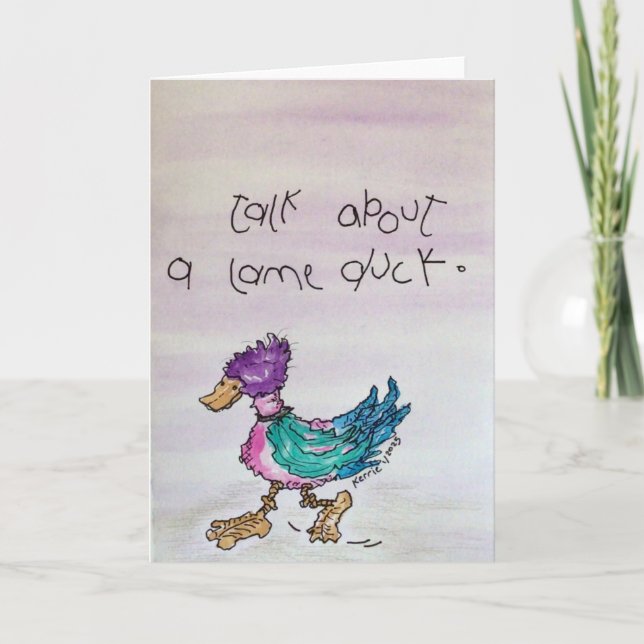 Lame Duck Letterpress Thank You Card (Front)