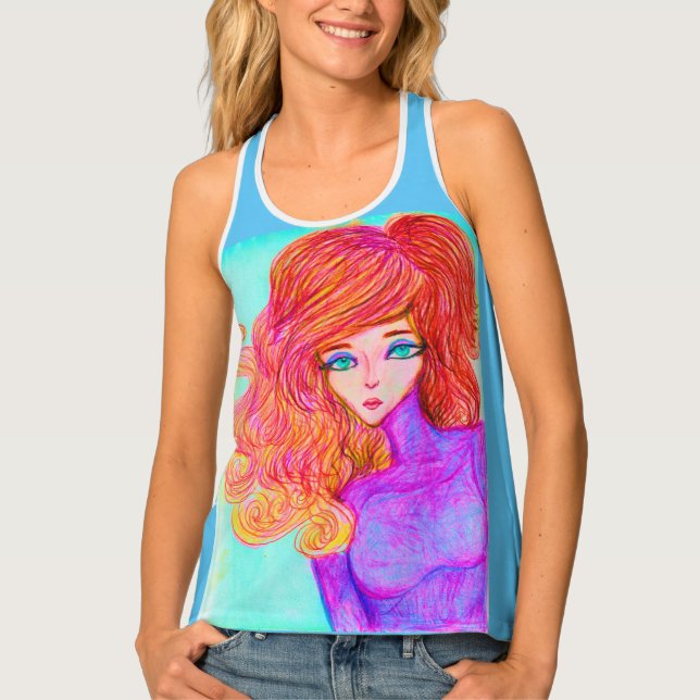 Lament Faux Canvas Print Tank Top (Front)