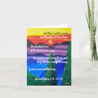 Lamentations 3:21-23 Sunrise Mountain Note Card