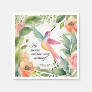 Lamentations 3:22-23 Hummingbird Christian Napkins