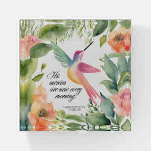 Lamentations 3:22-23 Hummingbird Christian Paperweight