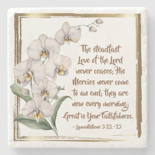 Lamentations 322_23 Steadfast Love of the Lord Stone Coaster